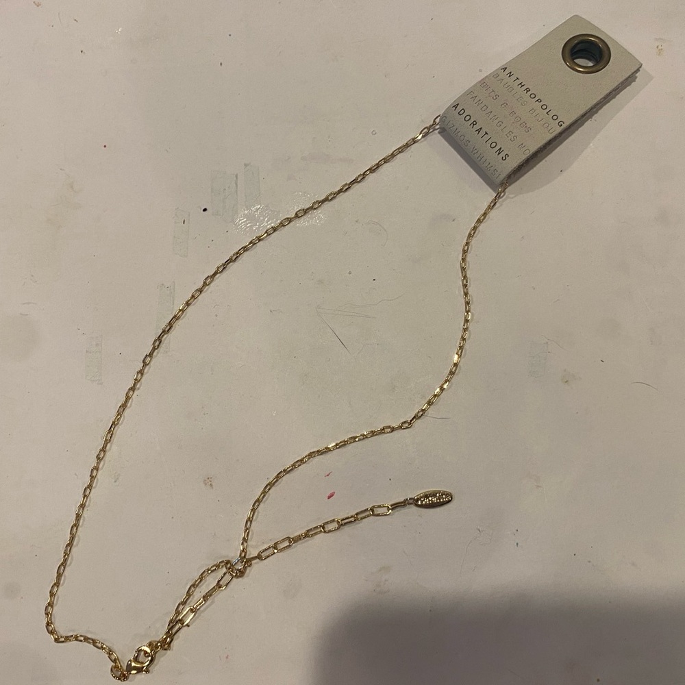 Anthropologie x Serefina Delicate every day Chain Gold Necklace 16” L.   NWT